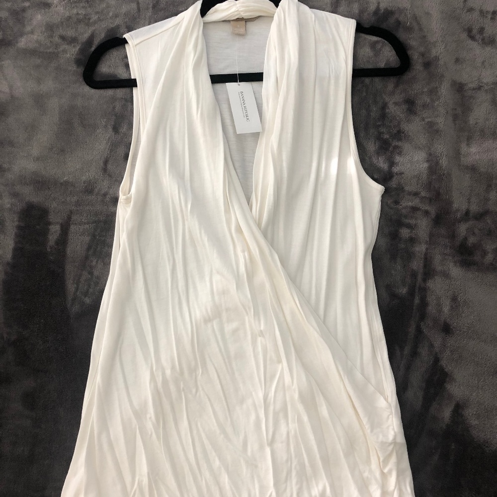 Banana Republic White Wrap Tank Top
